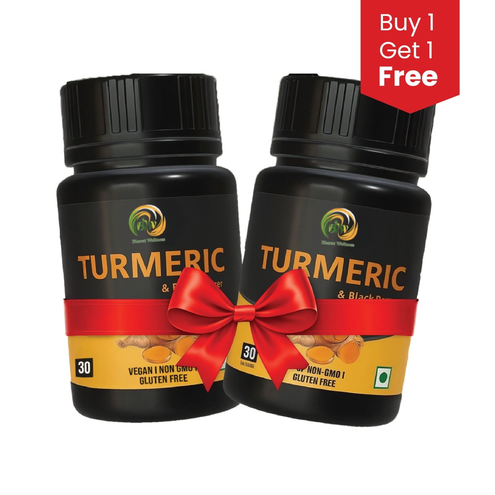 BHARAT WELLNESS Turmeric capsule - 30 Capsules (Buy 1 Get 1 Free)
