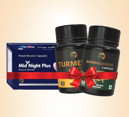 Midnight + Ashwagandha +  Turmeric- Pack Of 3 (30 Capsules)