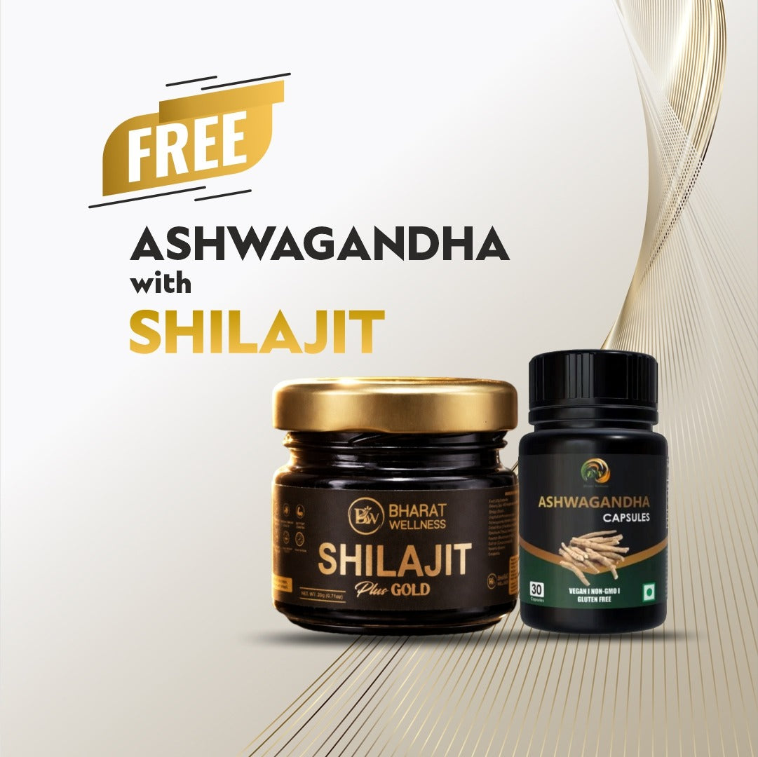 BHARAT WELLNESS Shilajit Plus Gold with Swarna Bhasma + Get Free Ashwagandha