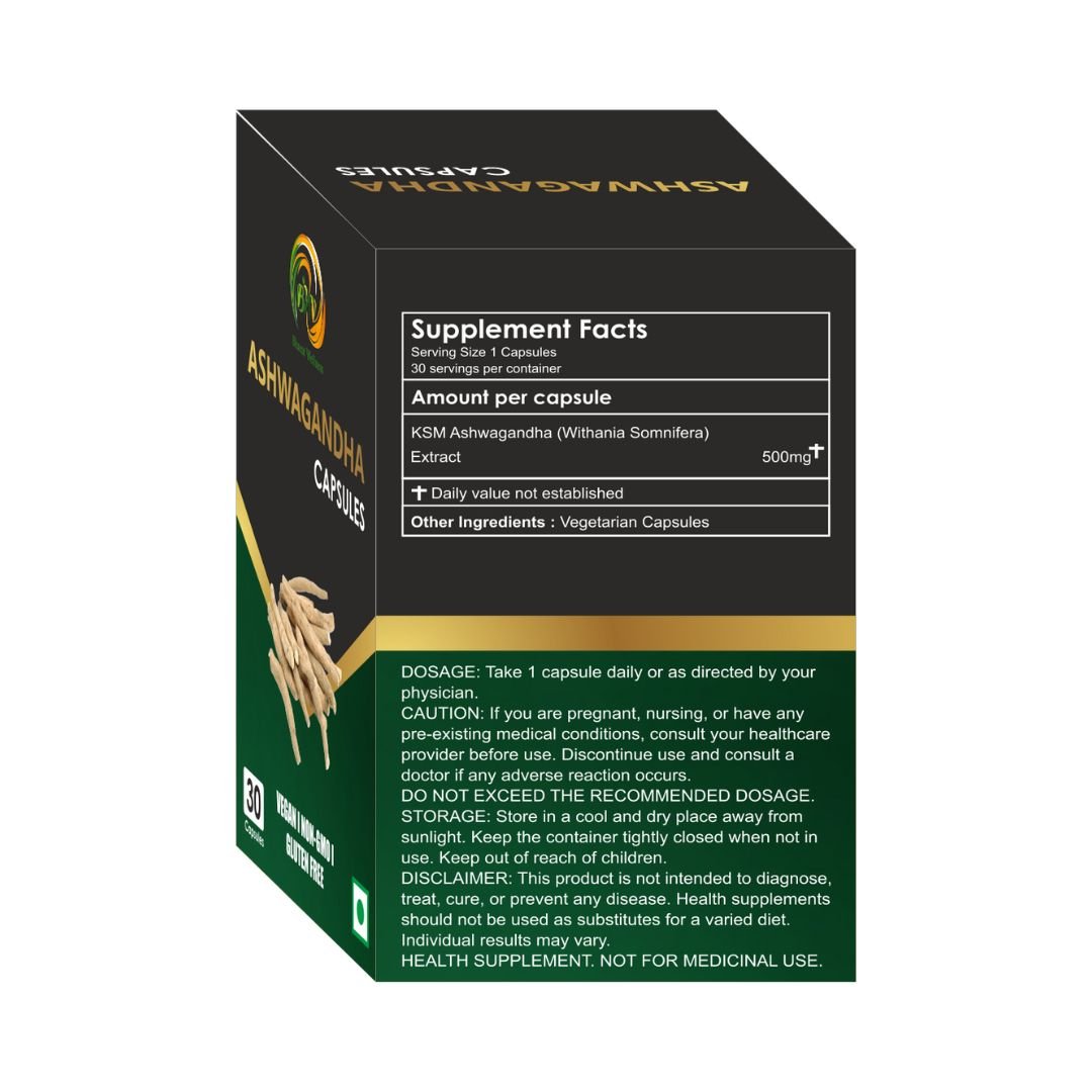 BHARAT WELLNESS Ashwagandha Capsule - 30 Capsules - Bharat Wellness